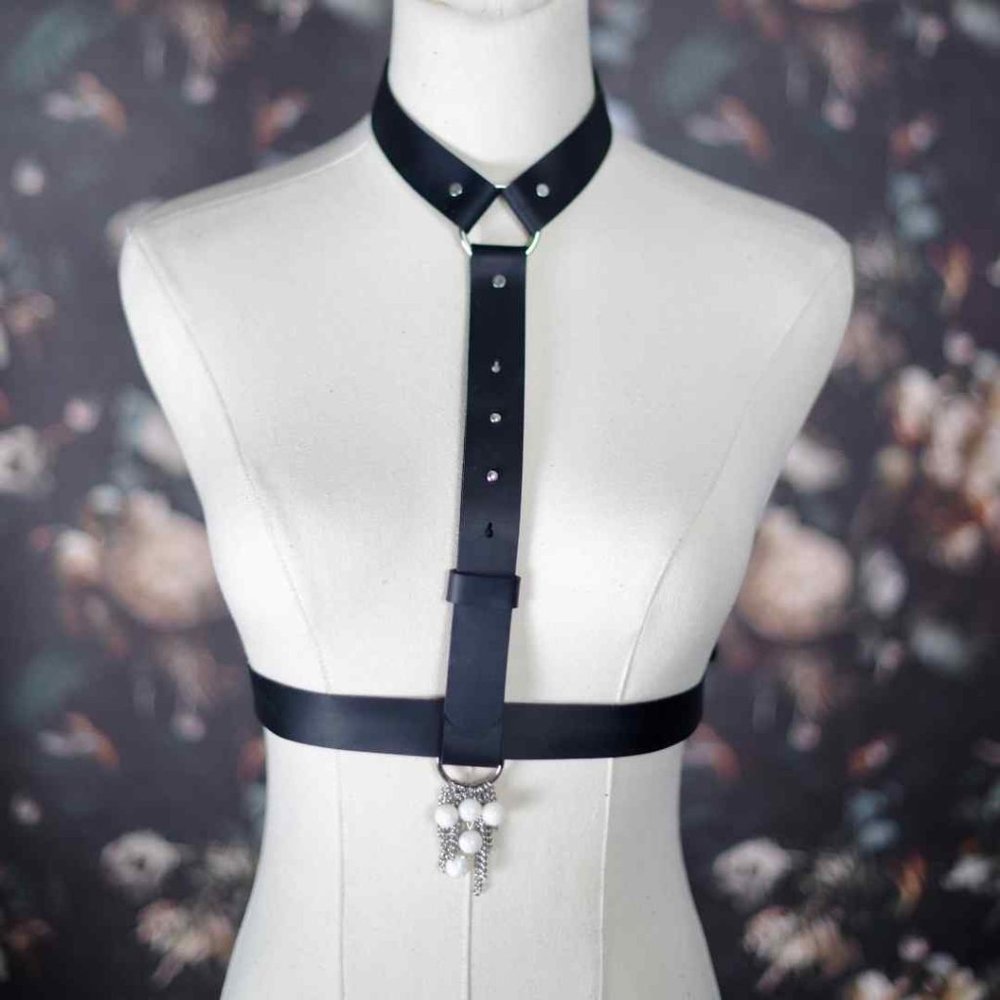 Valentina Harness in Matte Black Leather